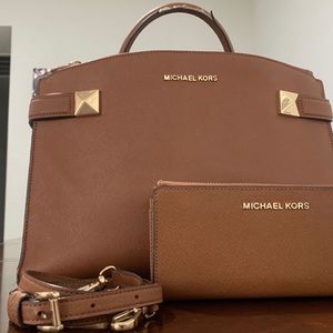 Tan/ Tan Michael Kors Box style satchel